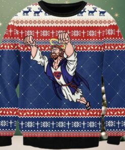 2025 Super Jesus Ugly Christmas Sweater