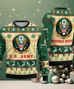 2025 US Army Proudly Served Veterans Ugly Christmas Sweater