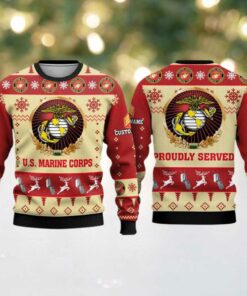 2025 US Marine Corps Veterans Proudly Served Ugly Christmas Sweater