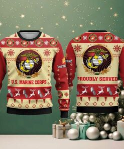 2025 US Marine Corps Veterans Proudly Served Ugly Christmas Sweater