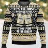 2025 Rocking Around The Tee Hockey Racoon Ugly Christmas Sweater