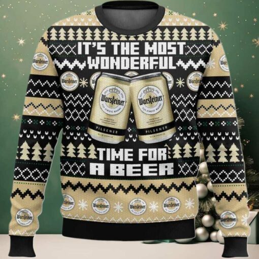 2025 Warsteiner Its The Most Wonderful Time For A Beer Christmas Ugly Sweater