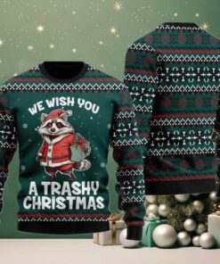 2025 We Wish You A Trashy Christmas Racoon ugly Christmas Sweater