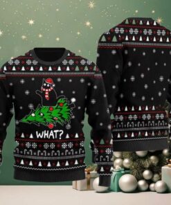 2025 What Black Cat Ugly Christmas Sweater