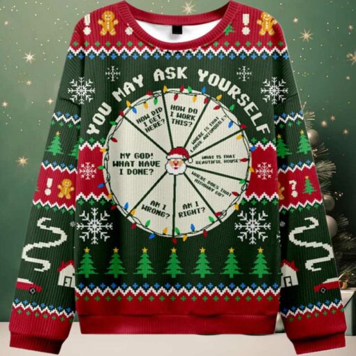 2025 You May Ask Yourself Ugly Christmas Sweater