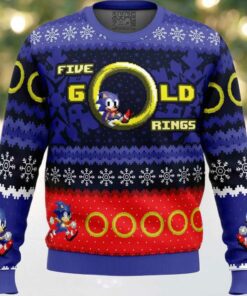 5 Gold Rings Sonic the Hedgehog Ugly Christmas Sweater