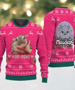 Baby Hippo Moo Deng Ugly Sweater