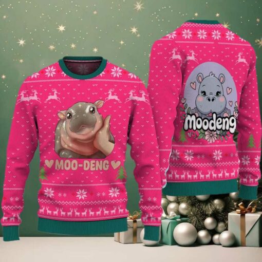 Baby Hippo Moo Deng Ugly Sweater