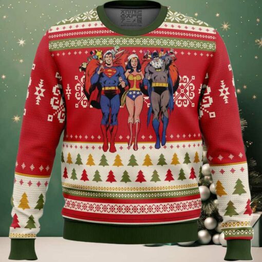 Batman superman Wonder woman Ugly Christmas Sweater
