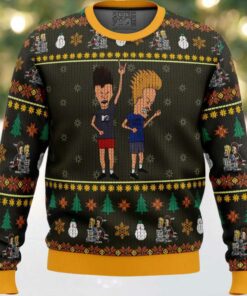 Beavis and Butthead Rock On Ugly Christmas Sweater