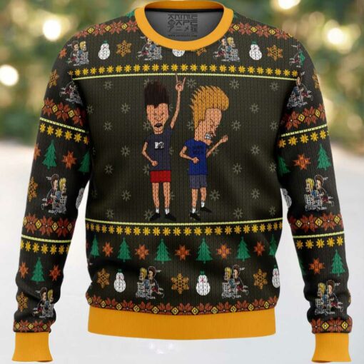 Beavis and Butthead Rock On Ugly Christmas Sweater