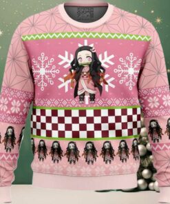 Chibi Christmas Nezuko Kamado Demon Slayer Ugly Christmas Sweater