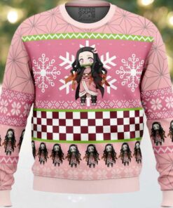 Chibi Christmas Nezuko Kamado Demon Slayer Ugly Christmas Sweater