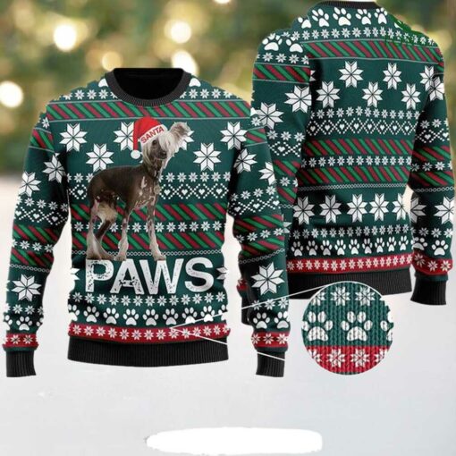 Chinese Crested Santa Printed Christmas Ugly Sweater