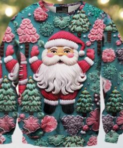 Cute Santa Claus Printed Christmas Ugly Sweater