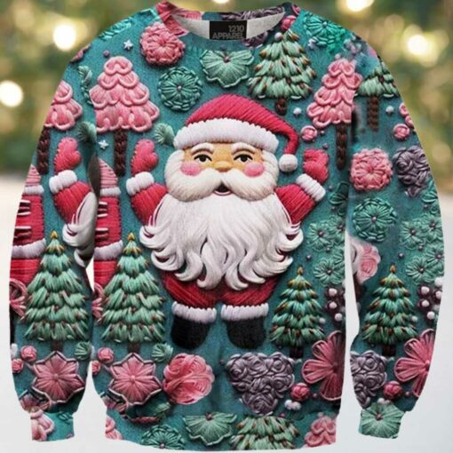 Cute Santa Claus Printed Christmas Ugly Sweater