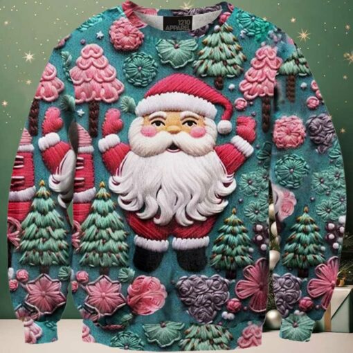 Cute Santa Claus Printed Christmas Ugly Sweater