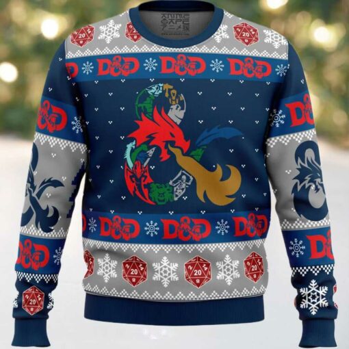 D 20 Dungeons & Dragons Ugly Christmas Sweater