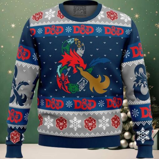 D 20 Dungeons & Dragons Ugly Christmas Sweater
