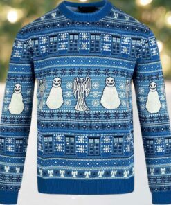 Doctor Who Tardis Angel Snowman Christmas Ugly Sweater