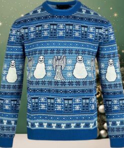Doctor Who Tardis Angel Snowman Christmas Ugly Sweater