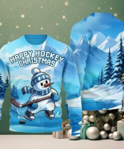 Happy Hockey Christmas Ugly Sweater Christmas 2025