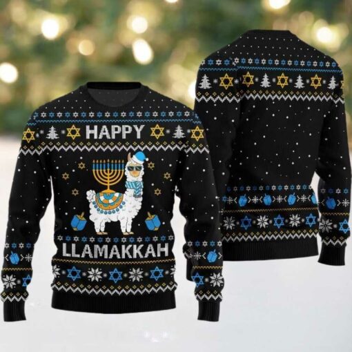 Happy Llamakkah Ugly Sweater Christmas 2025