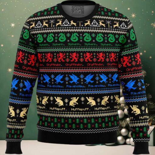 Harry Potter Hogwarts Houses Ugly Christmas Sweater