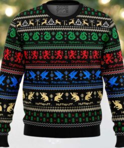 Harry Potter Hogwarts Houses Ugly Christmas Sweater