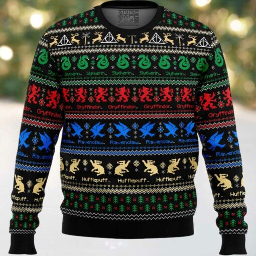Harry Potter Hogwarts Houses Ugly Christmas Sweater