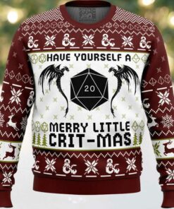Have Yourself A Merry Little Crit Mas Dungeons and Dragons Ugly Christmas Sweater