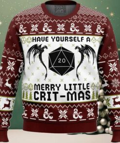 Have Yourself A Merry Little Crit Mas Dungeons and Dragons Ugly Christmas Sweater