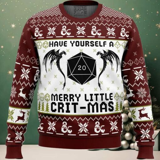 Have Yourself A Merry Little Crit Mas Dungeons and Dragons Ugly Christmas Sweater