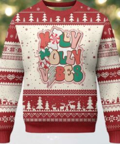 Holly Jolly Vibe Groovy Christmas Ugly Sweater