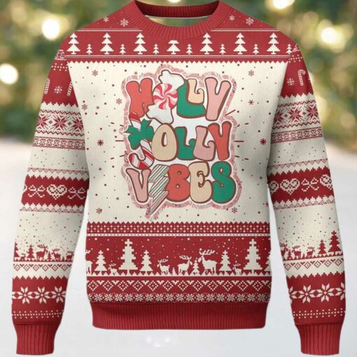 Holly Jolly Vibe Groovy Christmas Ugly Sweater