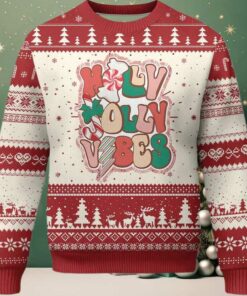 Holly Jolly Vibe Groovy Christmas Ugly Sweater