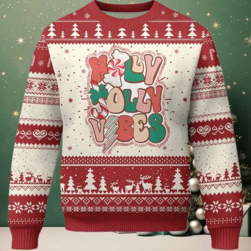 Holly Jolly Vibe Groovy Christmas Ugly Sweater