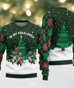 In My Feral Area Raccoon Ugly Sweater Christmas 2025
