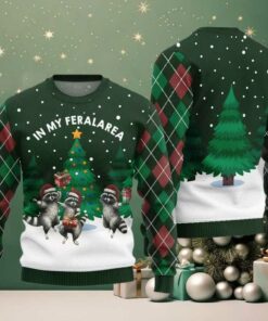 In My Feral Area Raccoon Ugly Sweater Christmas 2025
