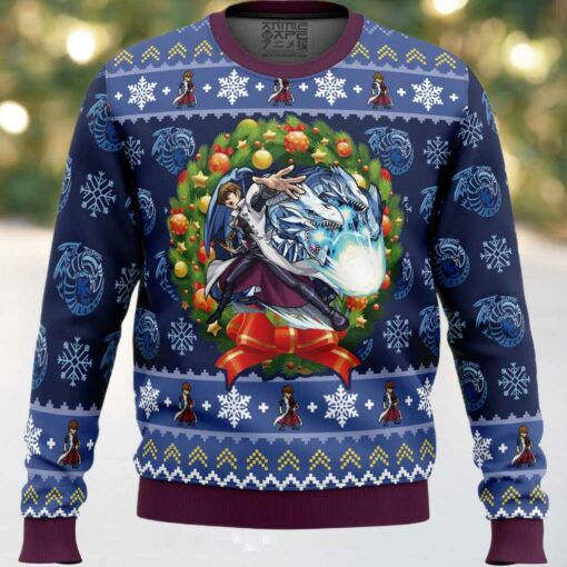 Kaiba Blue Eyes White Dragon Christmas Yugioh Ugly Christmas Sweater