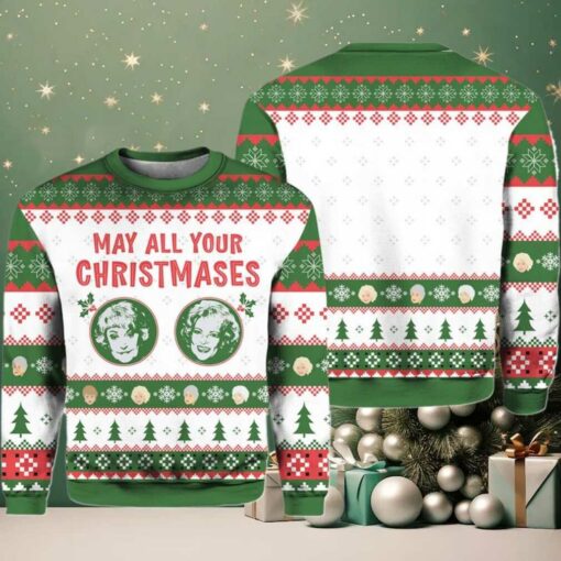 May All Your Christmases Bea White The Golden Girls Ugly Sweater