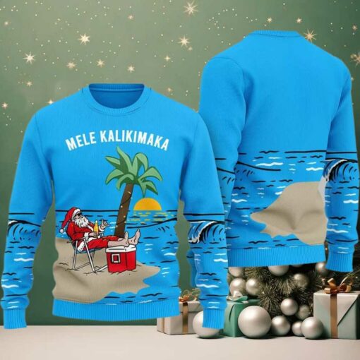 Mele Kalikimaka Hawaiian Ugly Sweater Christmas 2025