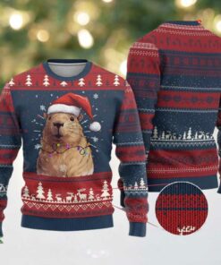 Meme Capybara Christmas Ugly Sweater