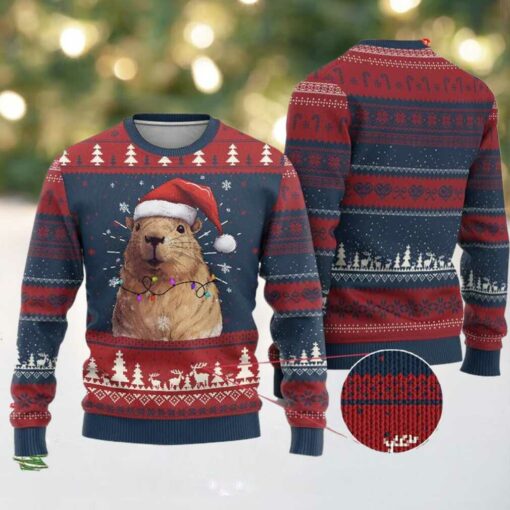 Meme Capybara Christmas Ugly Sweater
