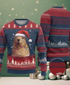 Meme Capybara Christmas Ugly Sweater