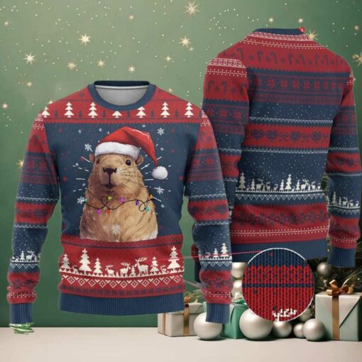 Meme Capybara Christmas Ugly Sweater