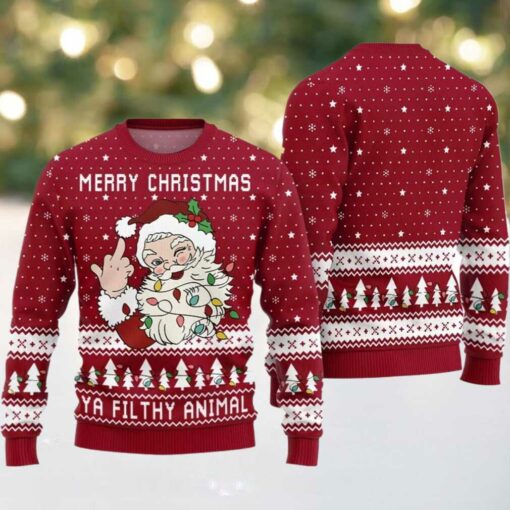 Merry Christmas Ya Filthy Animal Naughty Ugly Sweater