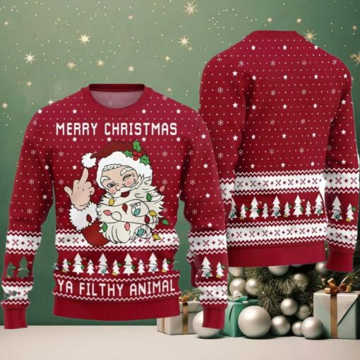 Merry Christmas Ya Filthy Animal Naughty Ugly Sweater