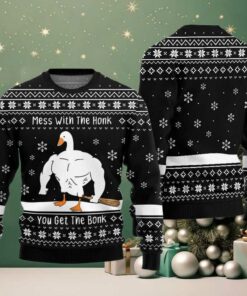 Mess With The Honk You Get The Bonk You Get The Bonk Ugly Sweater Christmas 2025
