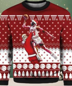 Michael Jordan Santa Playing Basketball Ugly Sweater